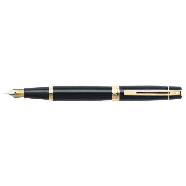 Sheaffer® 300 9325 Glossy Black Fountain Pen With Gold-tone trim - Medium
