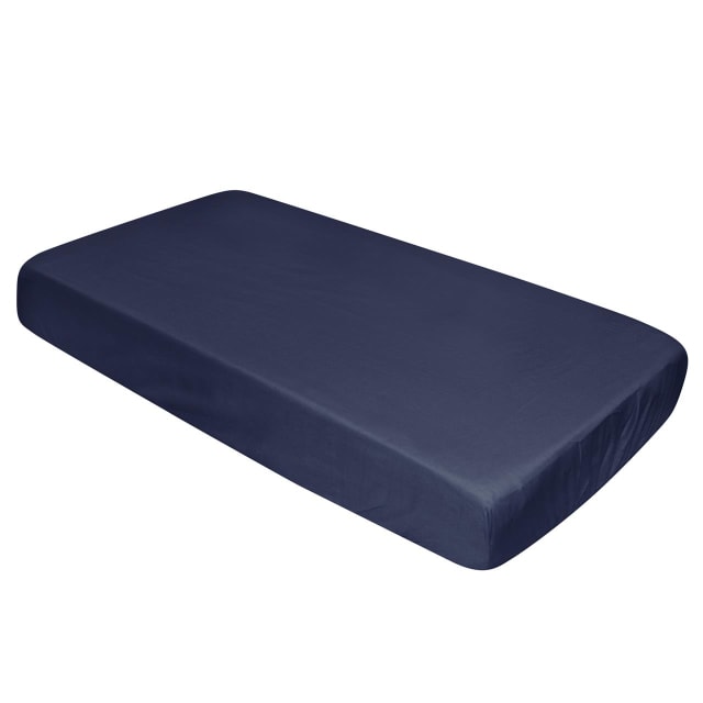 SILLY BILLYZ COT SHEET FITTED NAVY POLYCOTTON