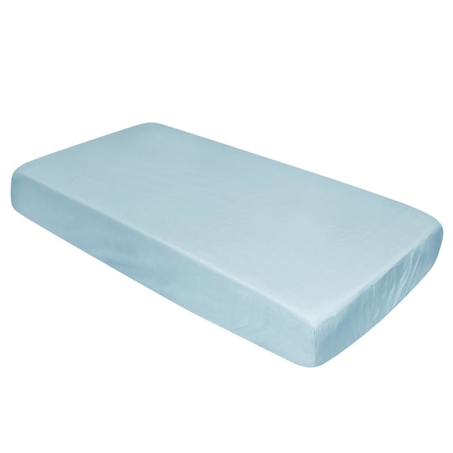 SILLY BILLYZ COT SHEET FITTED DUSTY BLUE POLYCOTTON