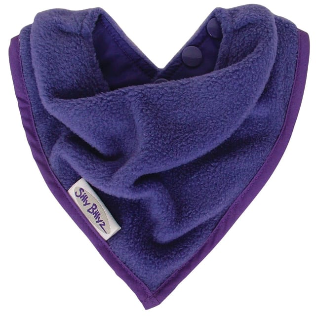SILLY BILLYZ FLEECE BANDANA BIB PURPLE