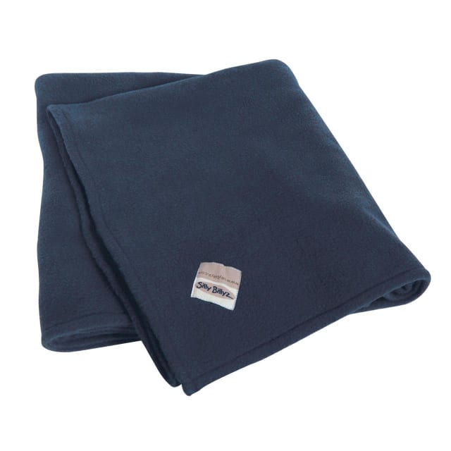 SILLY BILLYZ FLEECE COT BLANKET NAVY