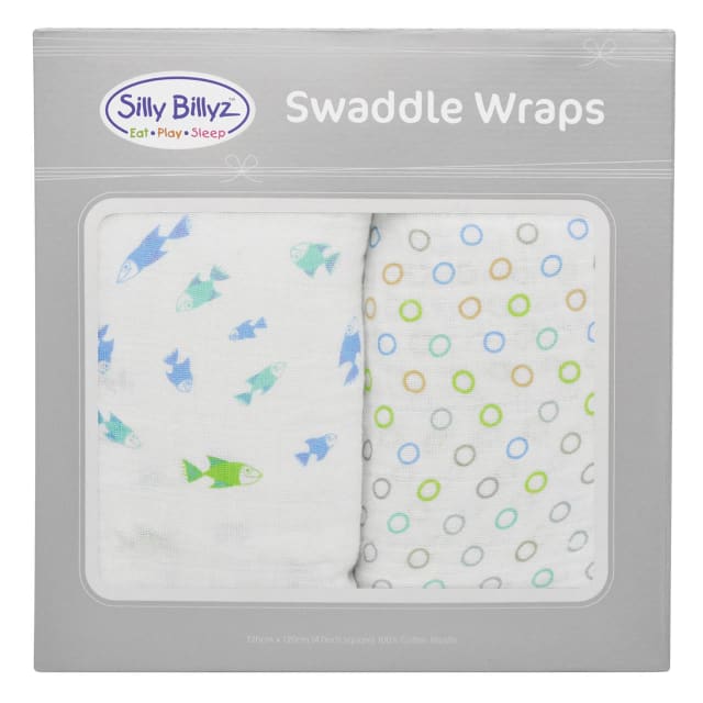 SILLY BILLYZ MUSLIN SWADDLE WRAP 2PK SET GALAPAGOS