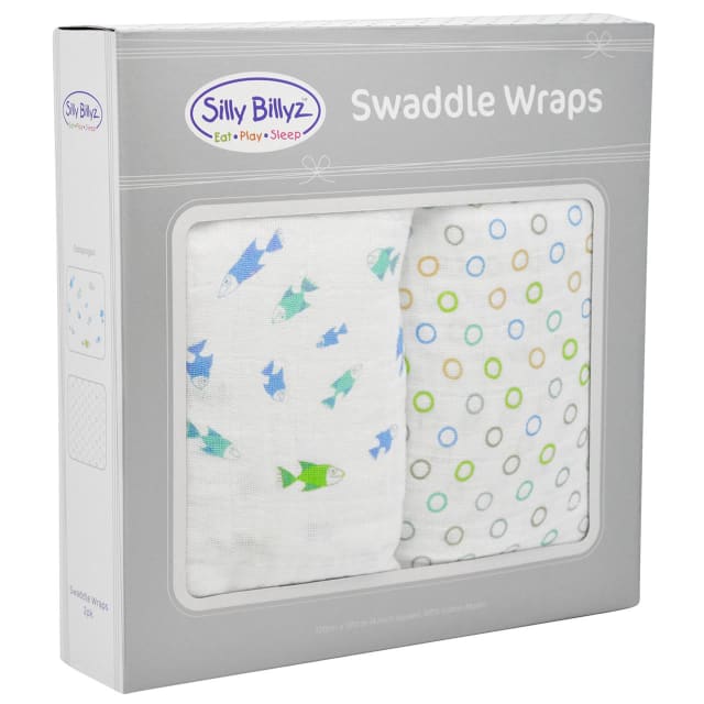 SILLY BILLYZ MUSLIN SWADDLE WRAP 2PK SET GALAPAGOS