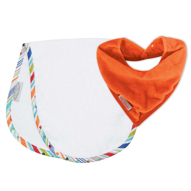 SILLY BILLYZ SHOULDER BIB/BANDANA SET - ORANGE SPRITE