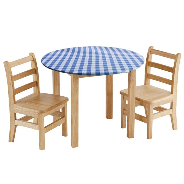 SILLY BILLYZ TABLECLOTH BLUE GINGHAM 120CM ROUND