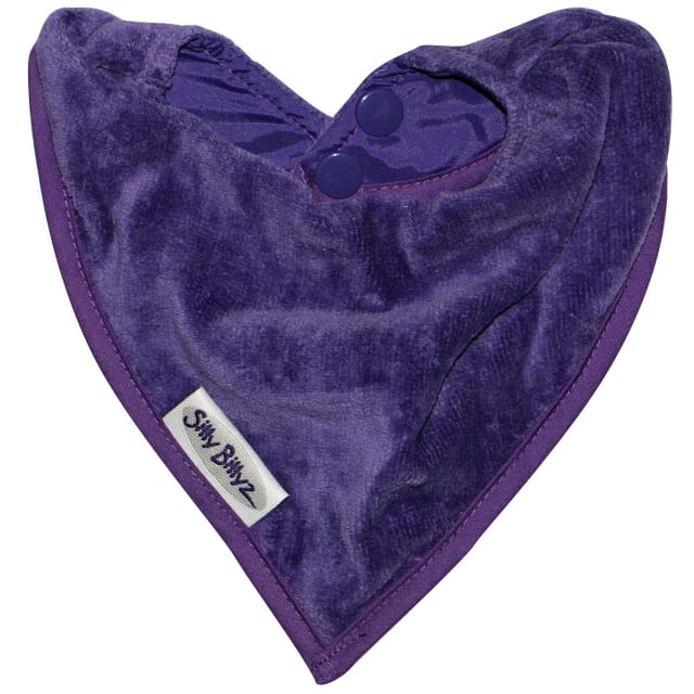 SILLY BILLYZ TOWEL BANDANA BIB PURPLE