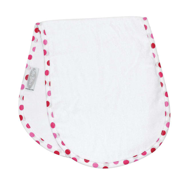 SILLY BILLYZ TOWEL SHOULDER BIB 1PK PINK SPOTS