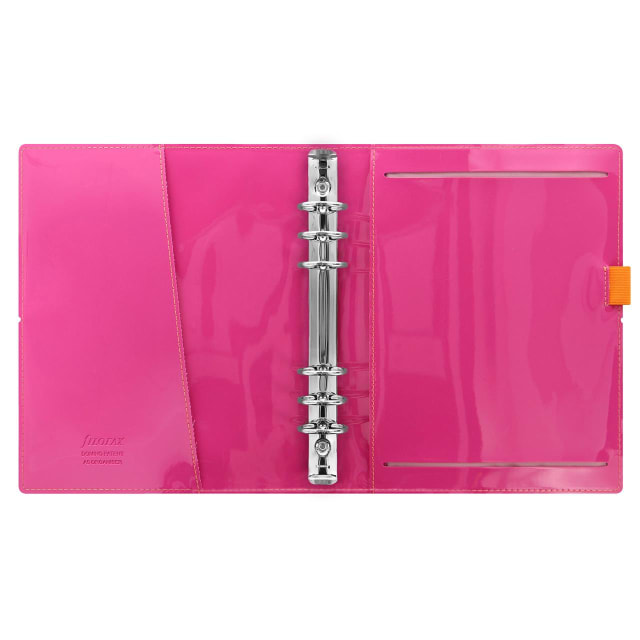 FILOFAX A5 DOMINO PTNT ORGANISER ORNG/PNK STRIPE