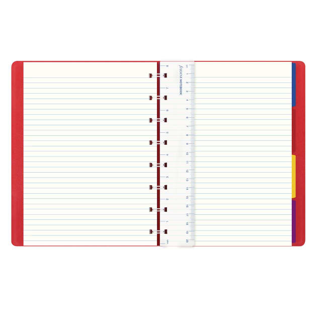 FILOFAX A5 SAFFIANO NOTEBOOK POPPY RED