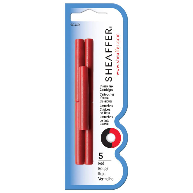SHEAFFER Skrip FP Ink Cartridge Red Blister 5pk