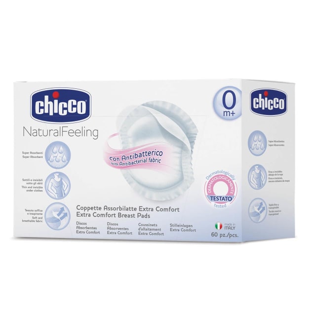 CHICCO Breast Pads: Antibacterial - 60pk