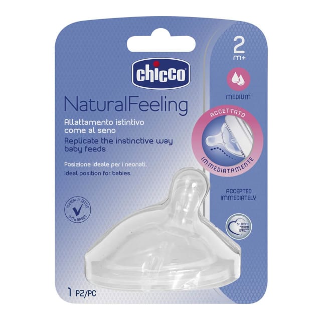 CHICCO Teat: NaturalFeeling - 2m+ Med Flow 1pk