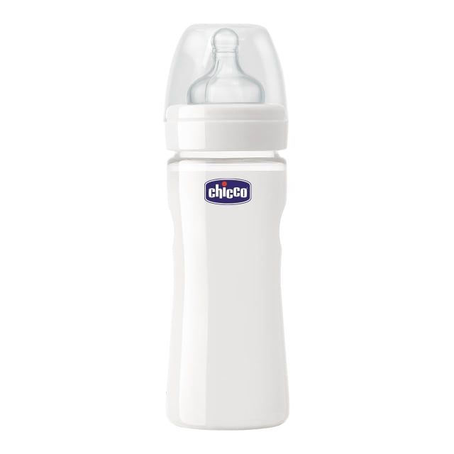 CHICCO BOTTLE GLASS: WELL-BEING SIL 0M+ 240ML