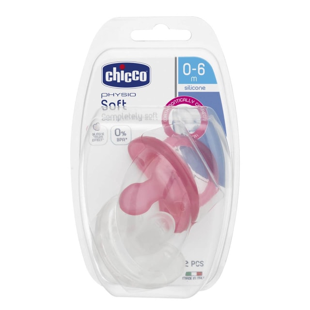 CHICCO Soother: Physio Soft 0-6m 2pk - Girl