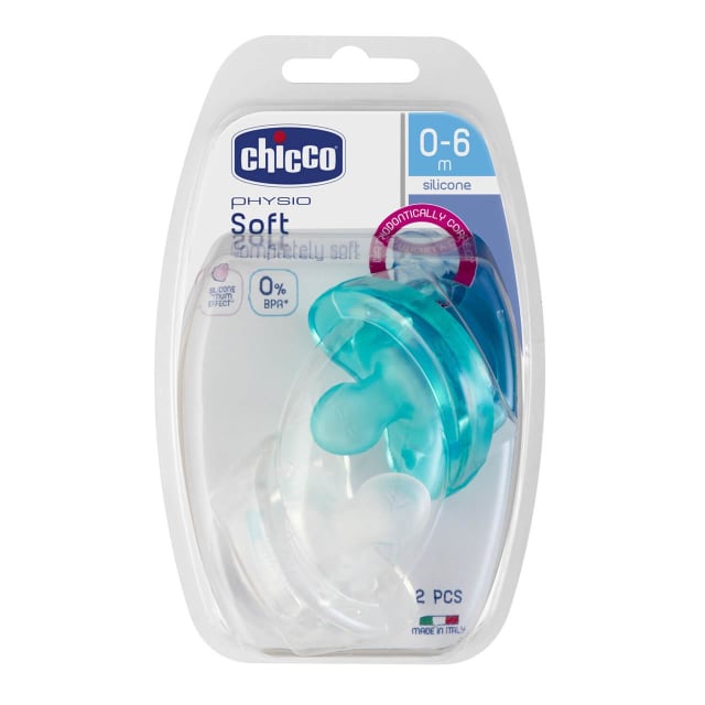 CHICCO Soother: Physio Soft 0-6m 2pk - Boy