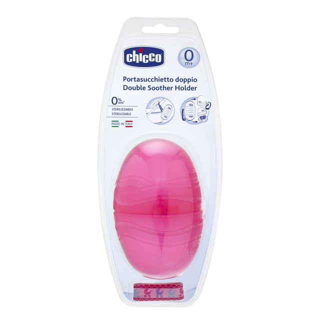 CHICCO Double Soother Holder - Pink