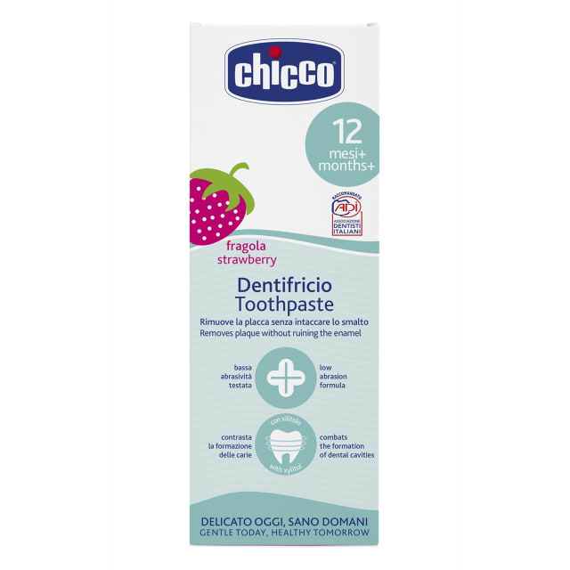 CHICCO ToothPaste: Strawberry 50ml 12m+ Flr Fre