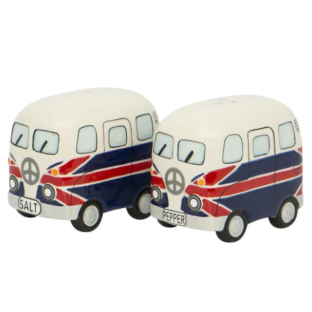 UK FLAG CAMPER VAN SALT & PEPPER SET