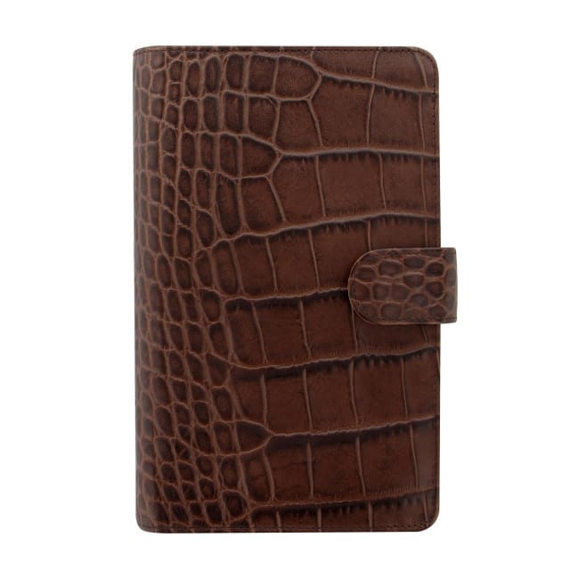 FILOFAX PER COM CLASSIC CROC ORGANISER CHESTNUT