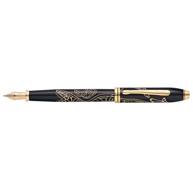 CROSS Year ot Dog Townsend Black Lacquer /23CT Fountain Pen, Fine Nib