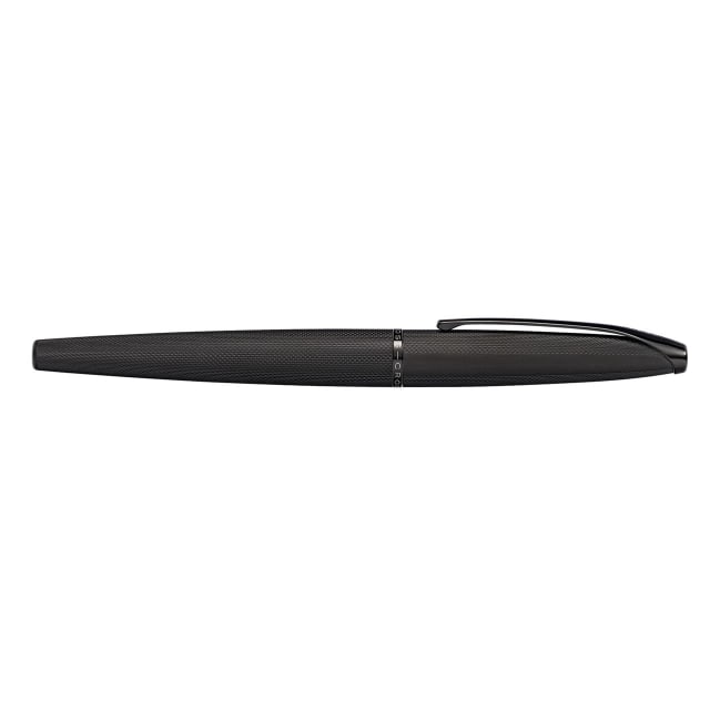 CROSS ATX Brushed Black Etched Diamond Fountain Pen, Medium Nib
