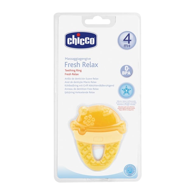CHICCO Teether: Fresh Relax Yellow Ice Cream