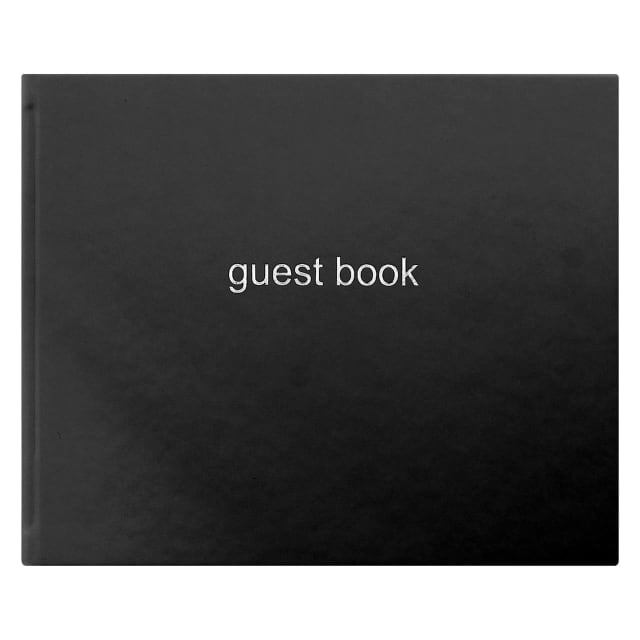 LETTS Dazzle Quarto Lined Guest Book L/Sc Blk