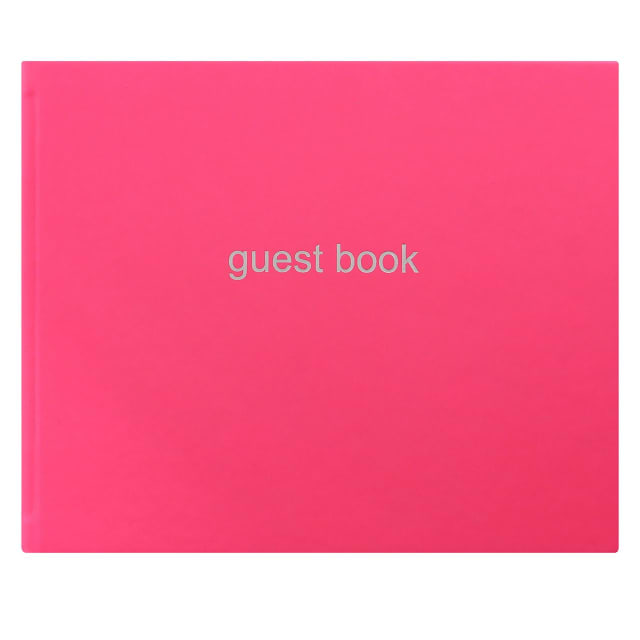 LETTS Dazzle Quarto Lined Guest Book L/Sc Pnk