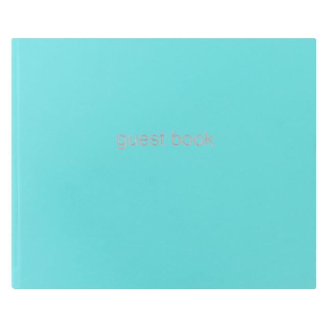 LETTS Dazzle Quarto Lined Guest Book L/Sc Turq