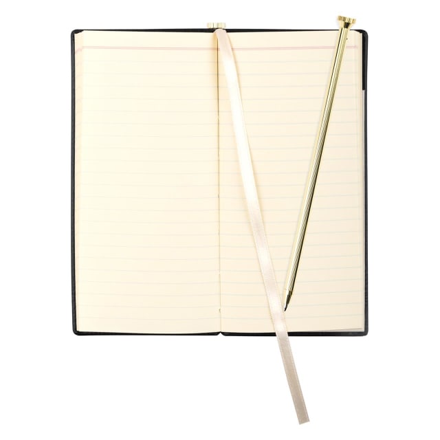 LETTS Origins Slim Pkt N/Book w/ Gld pen Blk