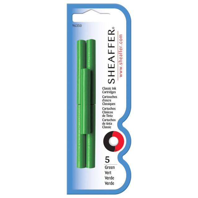 SHEAFFER Skrip FP Ink Cartridge Green Blister 5pk