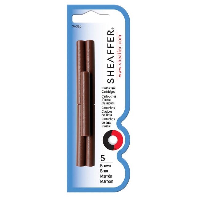 SHEAFFER Skrip FP Ink Cartridge Brown Blister 5pk
