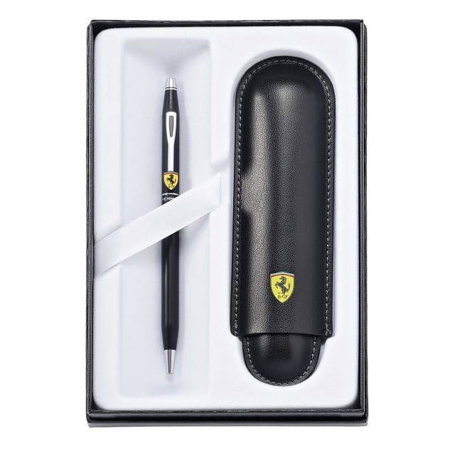 CROSS Ferrari Century Matte Black Lacquer Ballpoint Pen with Pouch