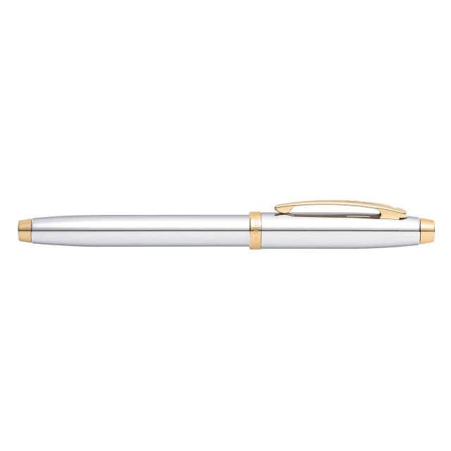 Sheaffer® 100 9340 Bright Chrome Fountain Pen With Gold-tone trim - Medium