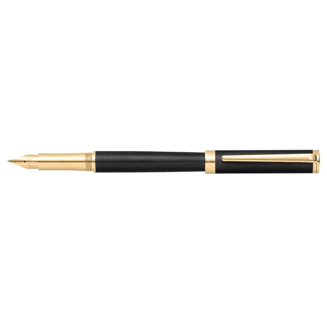 SHEAFFER Intensity Engraved Matt Black/Gold Trim Medium Fountain Pen