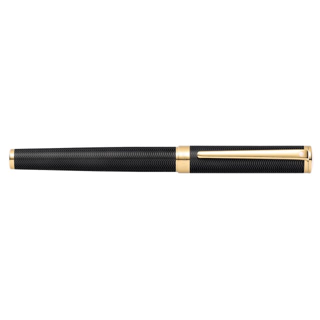 SHEAFFER Intensity Engraved Matt Black/Gold Trim Medium Fountain Pen