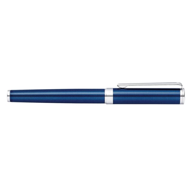 SHEAFFER Intensity Engraved Blue Lacque/Chrome Trim Medium Fountain Pen