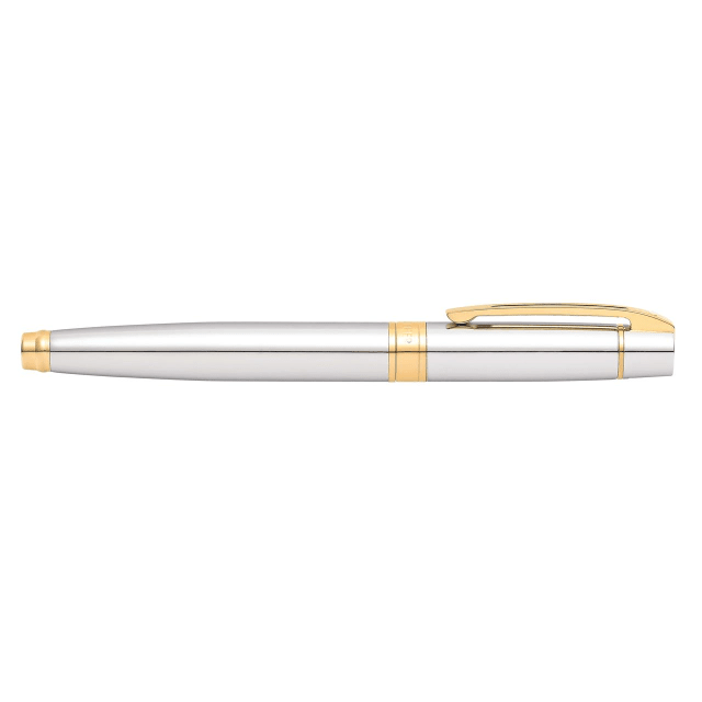 Sheaffer® 300 9342 Bright Chrome Fountain Pen With Gold-tone trim - Medium