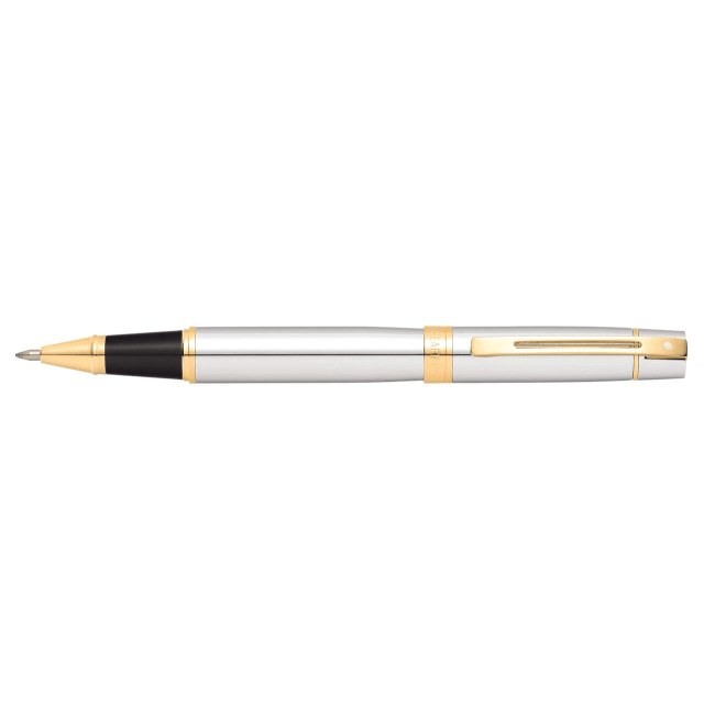 Sheaffer® 300 9342 Bright Chrome Rollerball Pen With Gold-tone trim