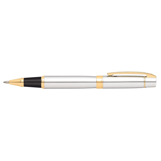 Sheaffer® 300 9342 Bright Chrome Rollerball Pen With Gold-tone trim