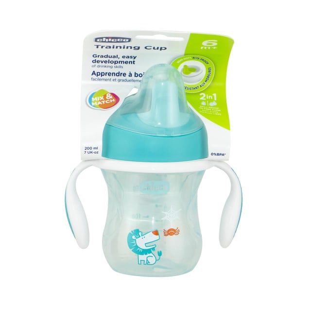 CHICCO Training Cup W/Hndl 6M+ Boy 1pk 200ml