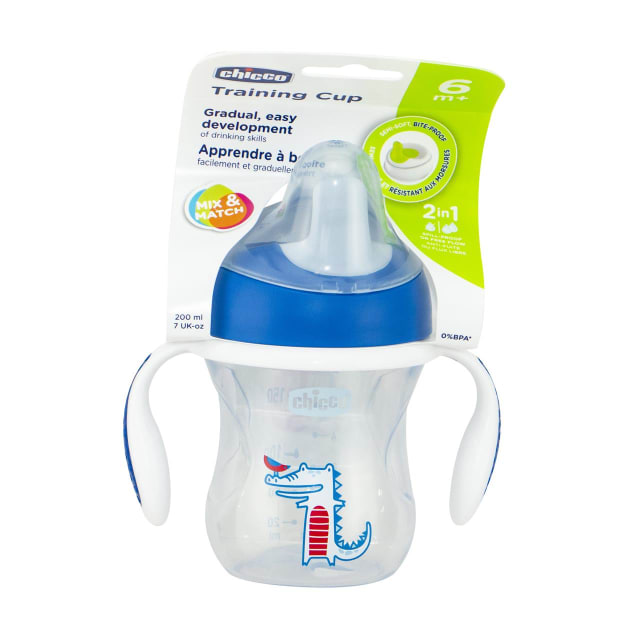CHICCO Training Cup W/Hndl 6M+ Boy 1pk 200ml