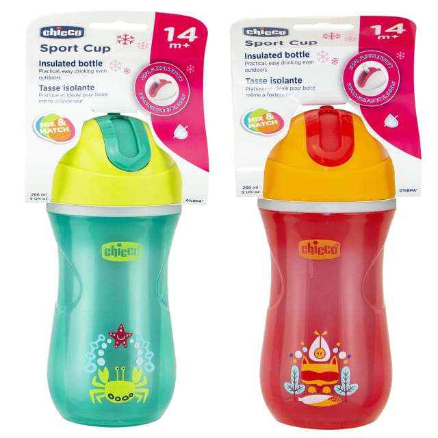 CHICCO Straw Cup 14M+ Red/Green 1pk 266ml