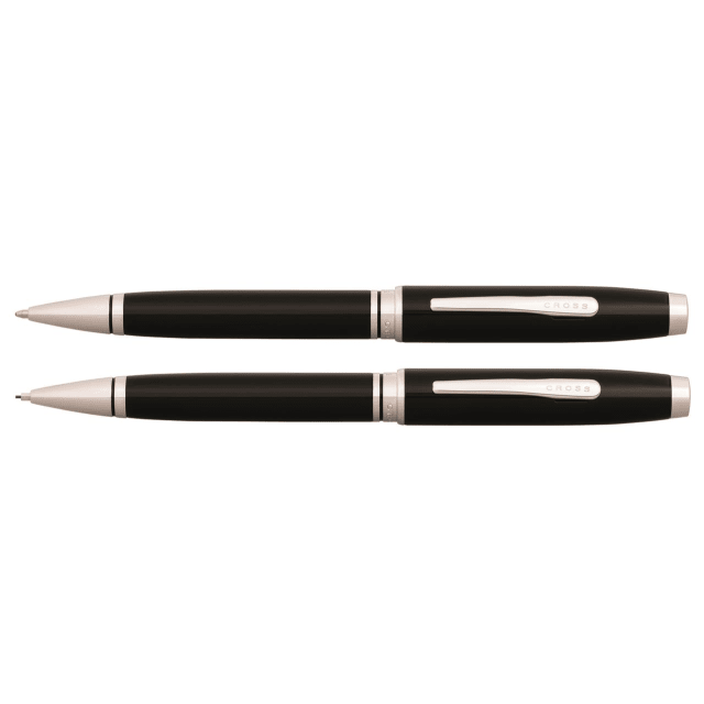 CROSS Coventry Black Lacquer with Chrome Ballpoint & 0.7 Pencil Set