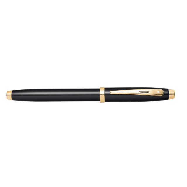 Sheaffer® 100 9322 Glossy Black Fountain Pen With Gold-tone trim - Medium