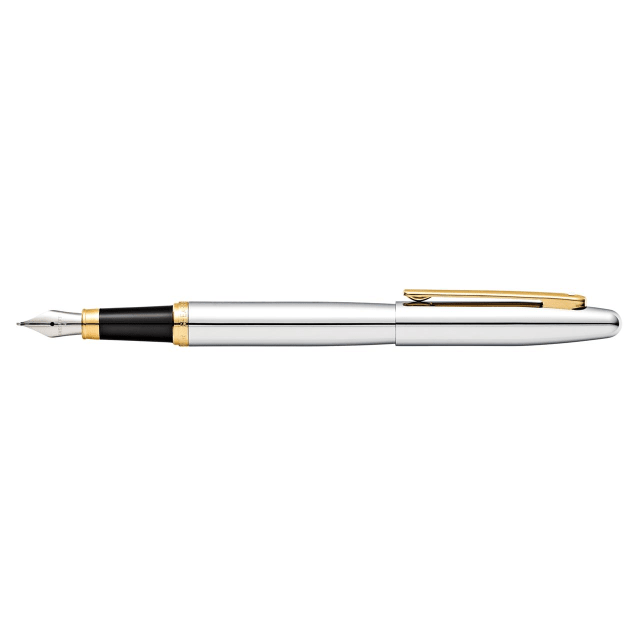 Sheaffer® VFM 9422 Polished Chrome Fountain Pen With Gold-tone TRIM - Medium