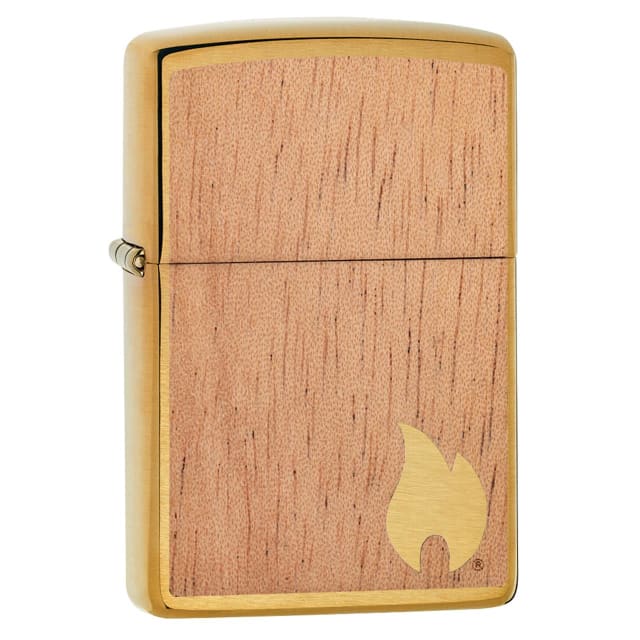 ZIPPO 29901 Brushed Brass Mahogany Emblem