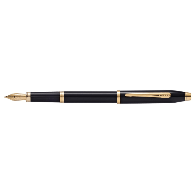 CROSS Century II Black Lacquer 23CT Fountain Pen, Fine Nib
