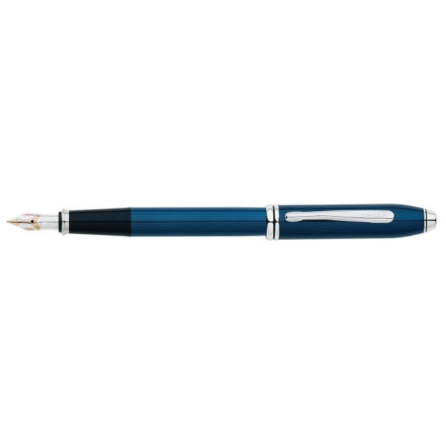 CROSS Townsend Quartz Blue Lacquer Fountain Pen, Medium Nib