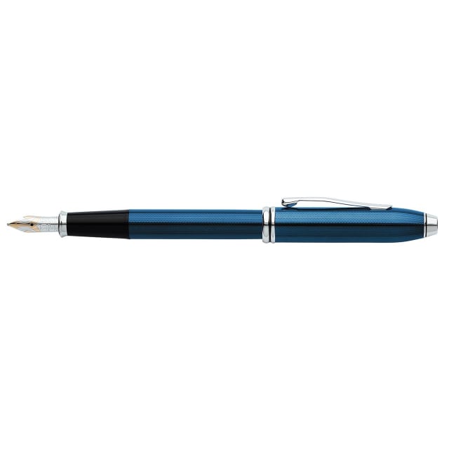 CROSS Townsend Quartz Blue Lacquer Fountain Pen, Medium Nib